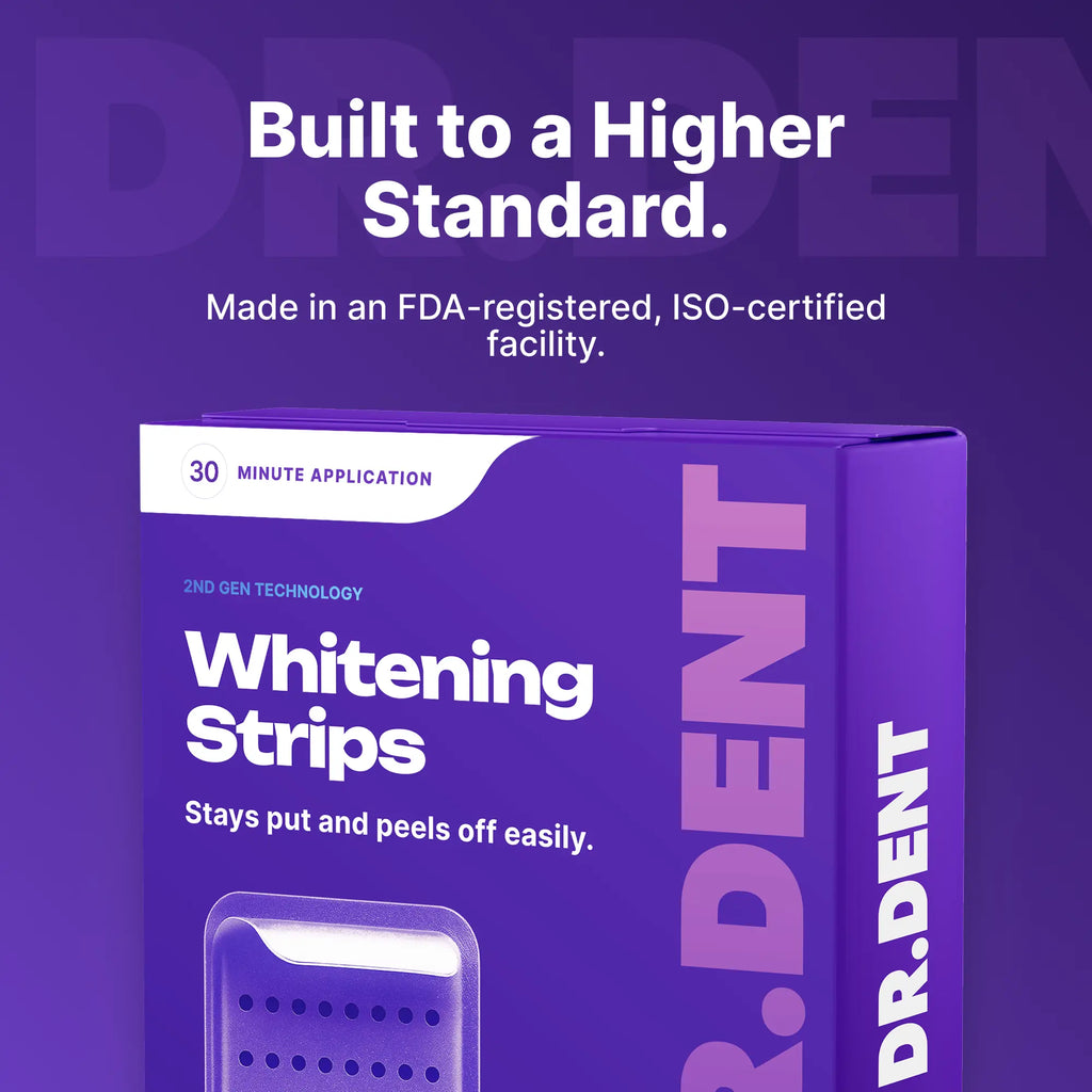 DRDENT Purple Teeth Whitening Strips - 7/21 Whitening Sessions - Non Sensitive Teeth Whitening - Peroxide-Free