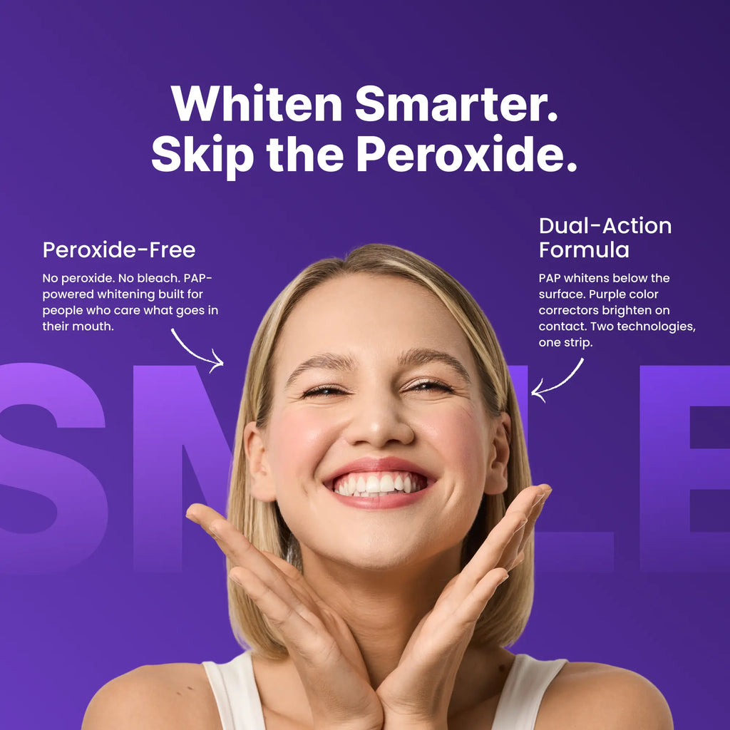 DRDENT Purple Teeth Whitening Strips - 7/21 Whitening Sessions - Non Sensitive Teeth Whitening - Peroxide-Free